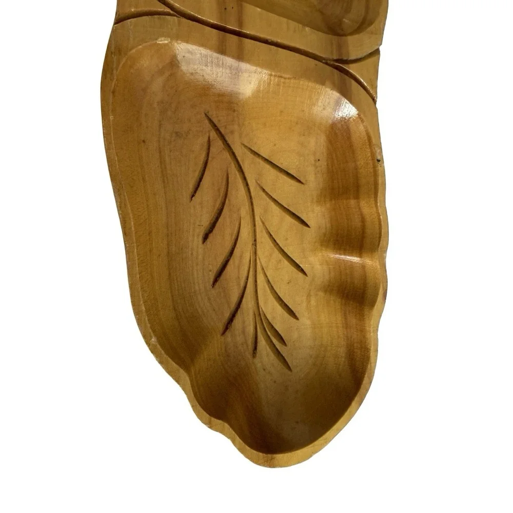 Vintage Leaf Shaped Monkey Pod double sided 11.5